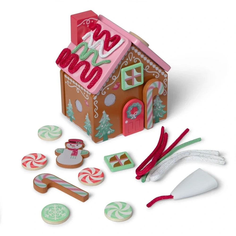 Melissa & Doug Pink Wooden Gingerbread House Reusable